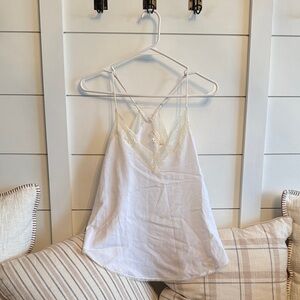 White Lace Trim Cami Top